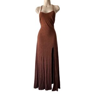 Wicked Weasel Brown Maxi Dress with Slit
